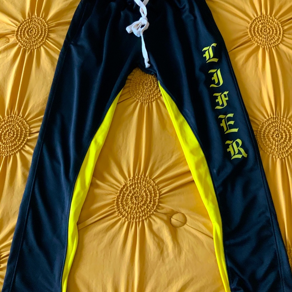 Black and yellow joggers